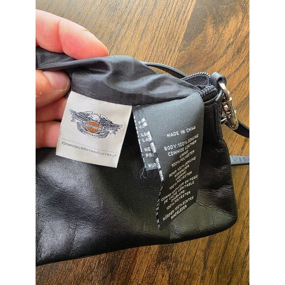 Harley-Davidson Leather Shoulder Bag Clutch Purse Rhinestone Embellished Logo - Picture 7 of 16